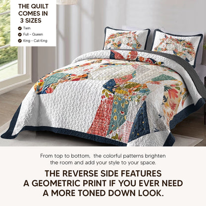 Pajabear Quilt 3-Piece Set Charming Floral Horse