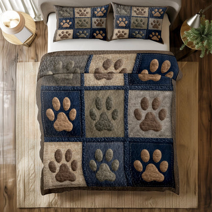 Pajabear Quilt 3-Piece Set Paws of Love