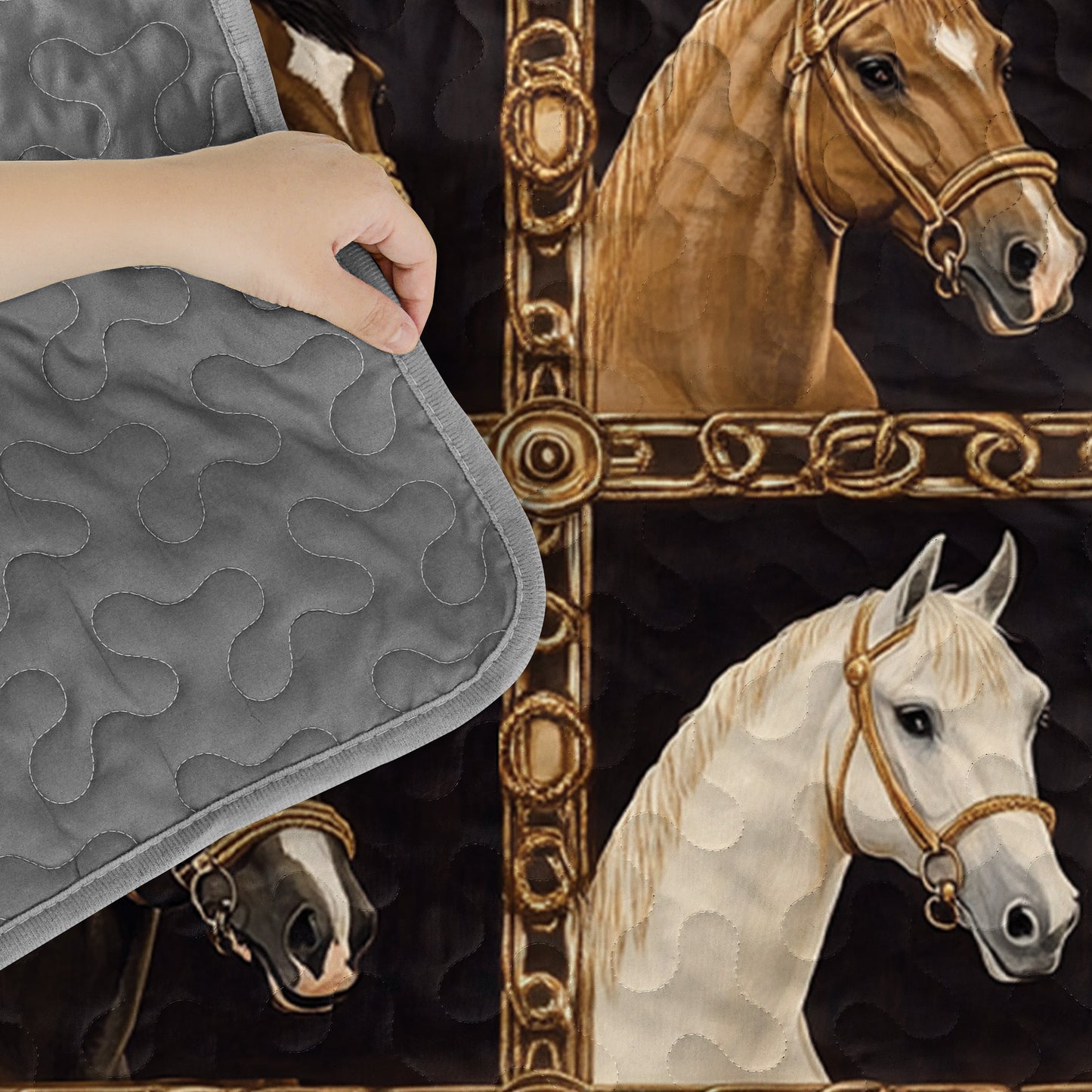 Pajabear Quilt 3-Piece Set Horse Gallery Grace