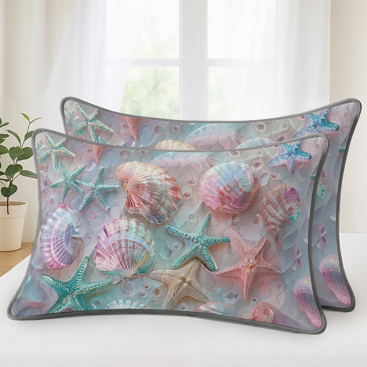 Pajabear Quilt 3-Piece Set Coastal Shell