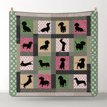 Pajabear Quilt 3-Piece Set Playful Dachshunds