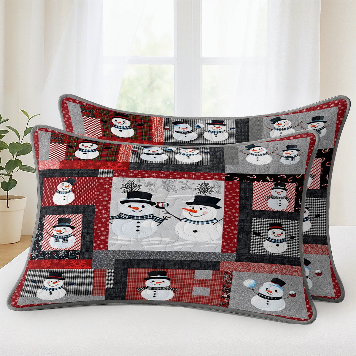 Pajabear Quilt 3-Piece Set Playful Snowmen