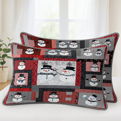 Pajabear Quilt 3-Piece Set Playful Snowmen
