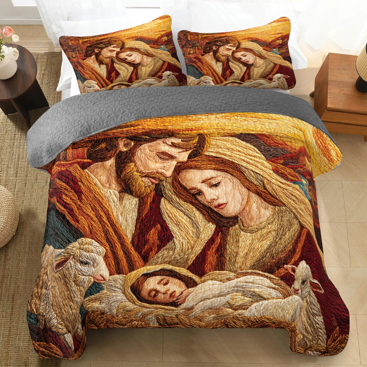 Pajabear Quilt 3-Piece Set Nativity of Divine Peace