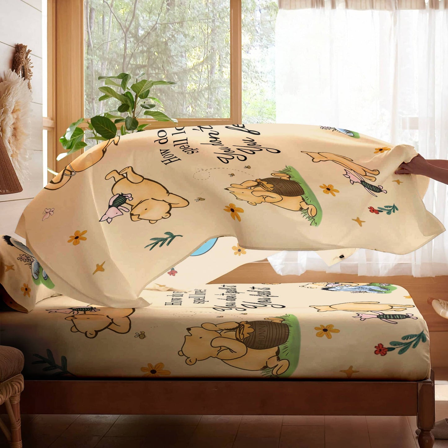 Pajabear 4-Piece Bed Sheet Set Pooh The Love