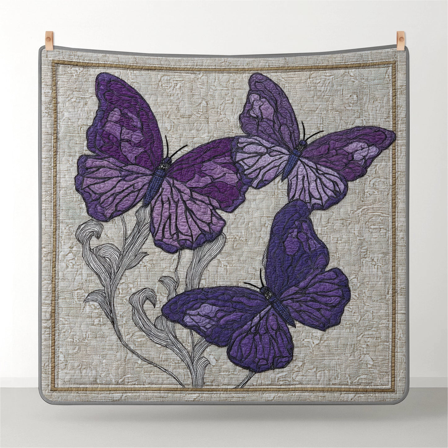 Pajabear Quilt 3-Piece Set Violet Sketch of Serenity