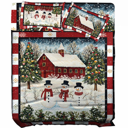 Pajabear 4-Piece Bed Sheet Set Country Christmas Charm