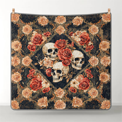 Pajabear Quilt 3-Piece Set Skull Dark Romance