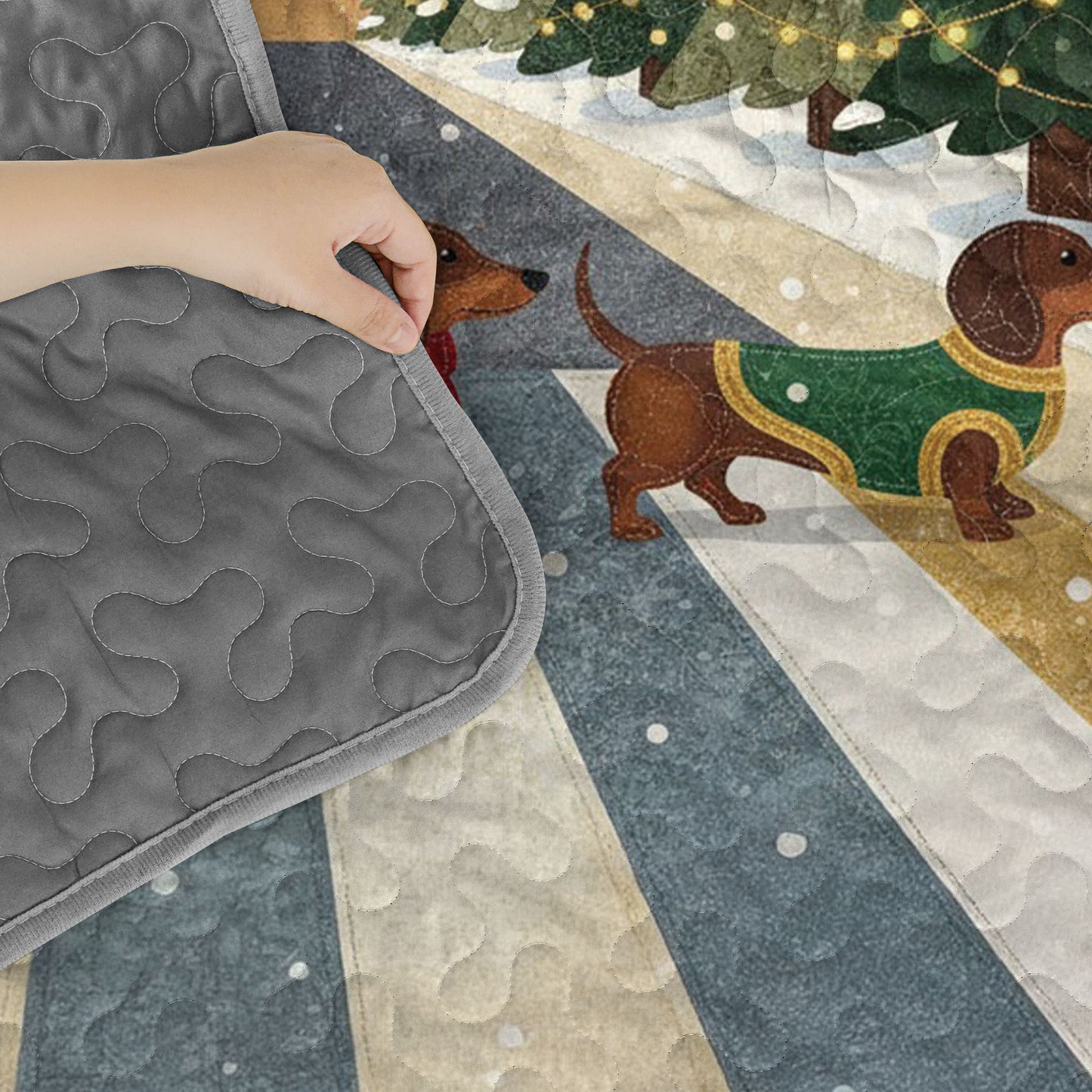 Pajabear Quilt 3-Piece Set Winter Wiener Wonderland