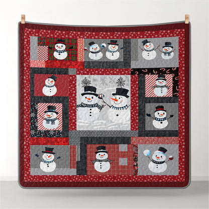 Pajabear Quilt 3-Piece Set Playful Snowmen