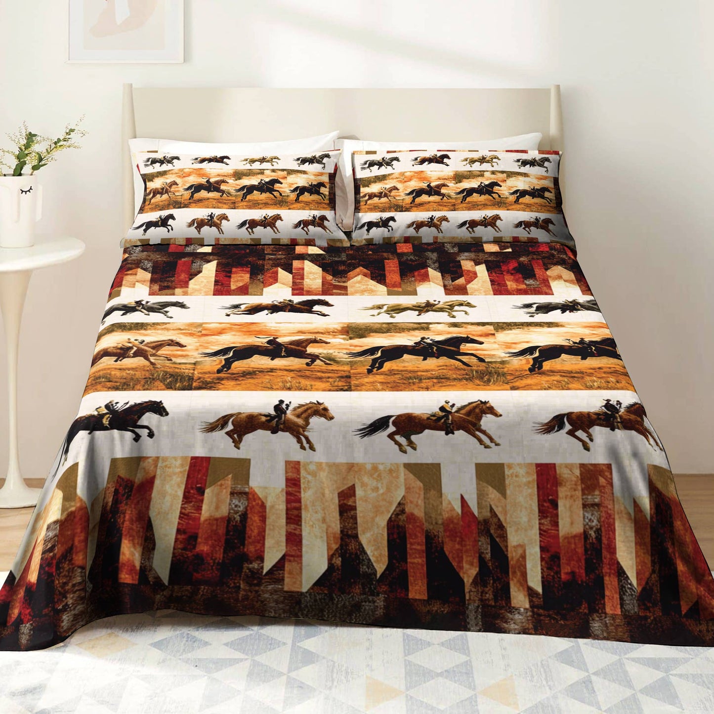 Pajabear 4-Piece Bed Sheet Set Western Adventure