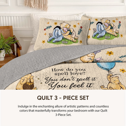 Pajabear Quilt 3-Piece Set Pooh The Love