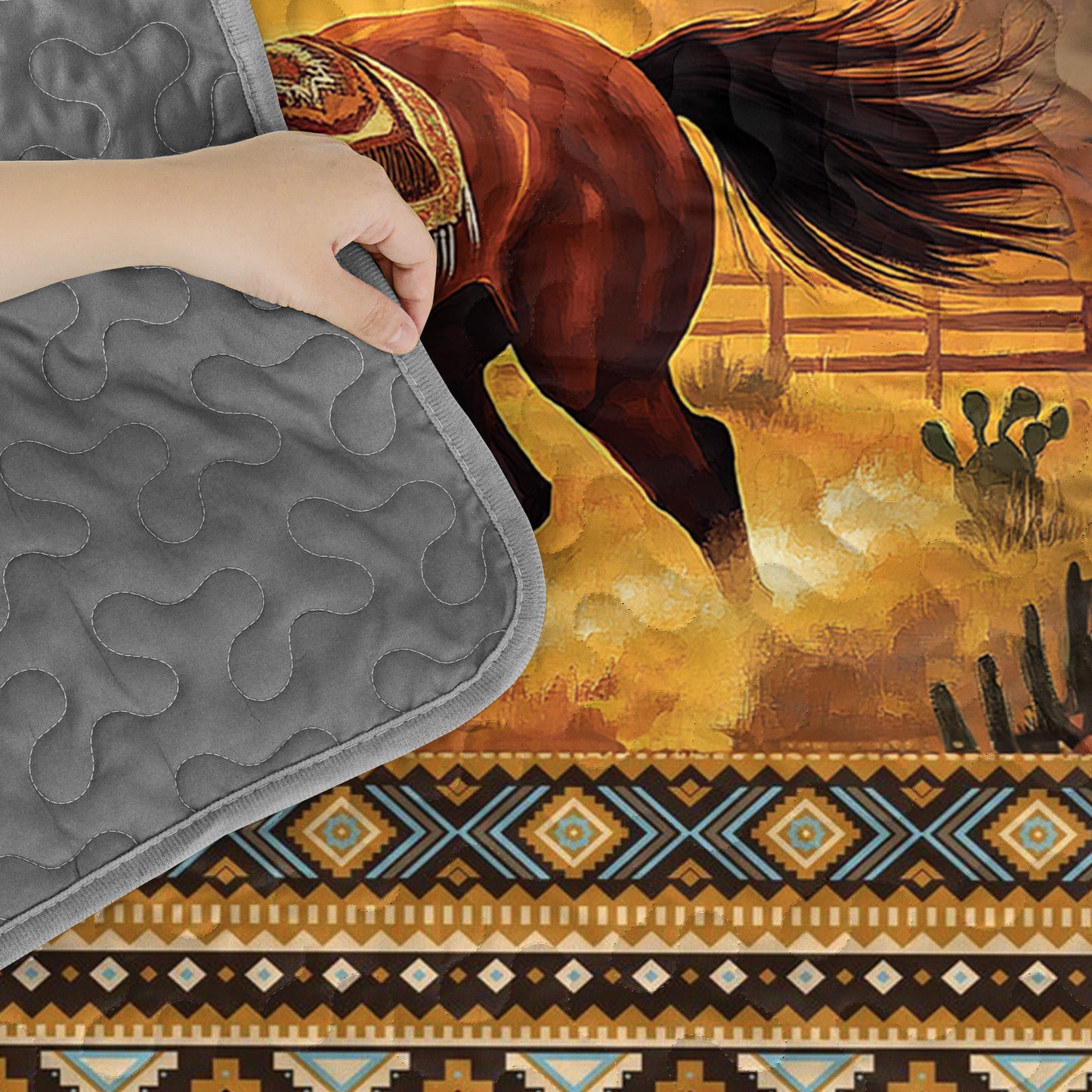 Pajabear Quilt 3-Piece Set Spirit Horse