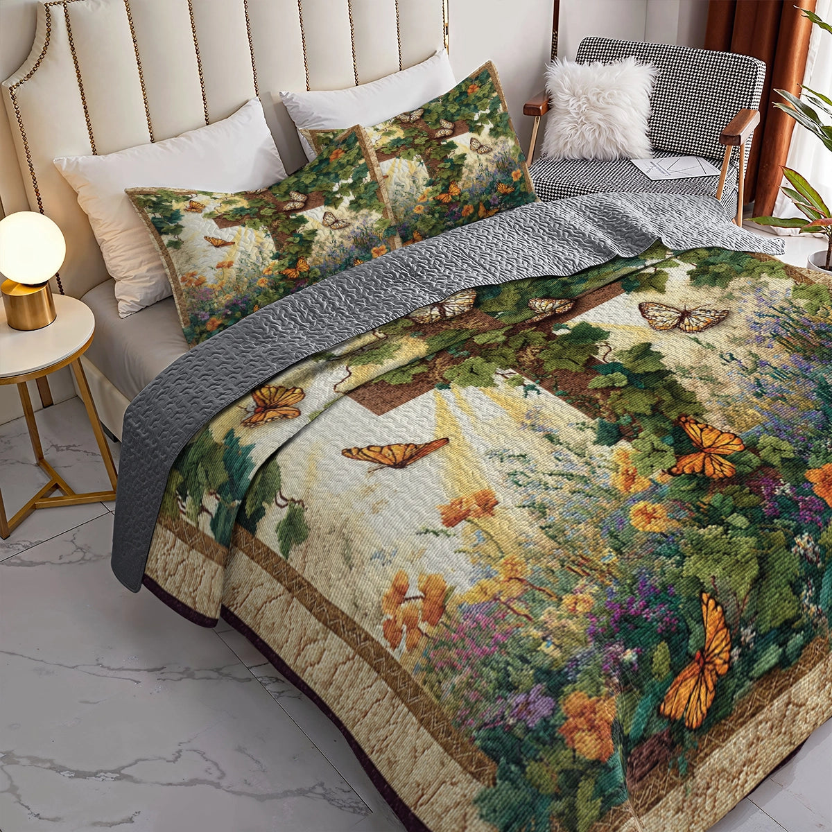 Pajabear Quilt 3-Piece Set Garden of Sacred Renewal