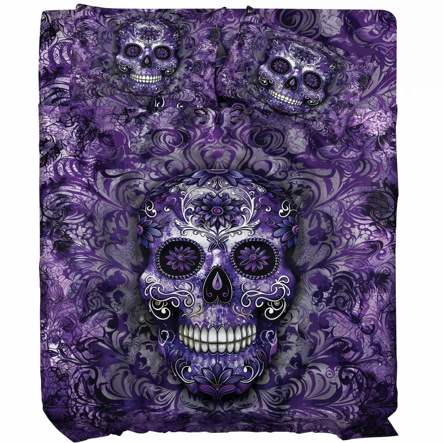 Pajabear 4-Piece Bed Sheet Set Gorgeous Mandala Skull