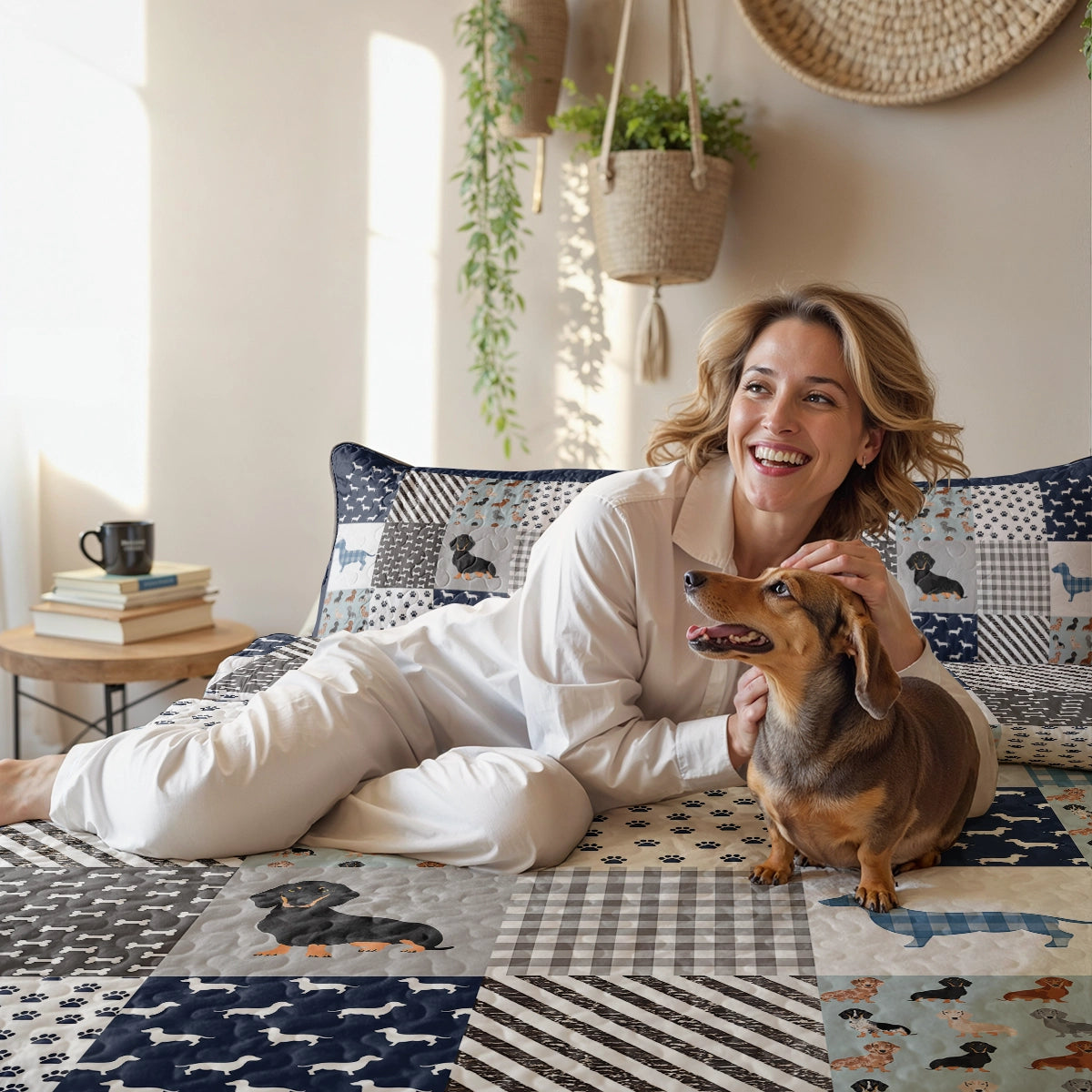 Pajabear Quilt 3-Piece Set Dachshund Delight