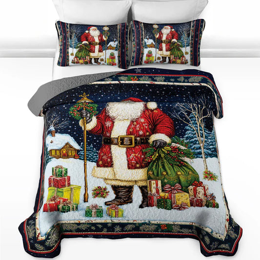 Pajabear Quilt 3-Piece Set Santa's Midnight Gift Delivery