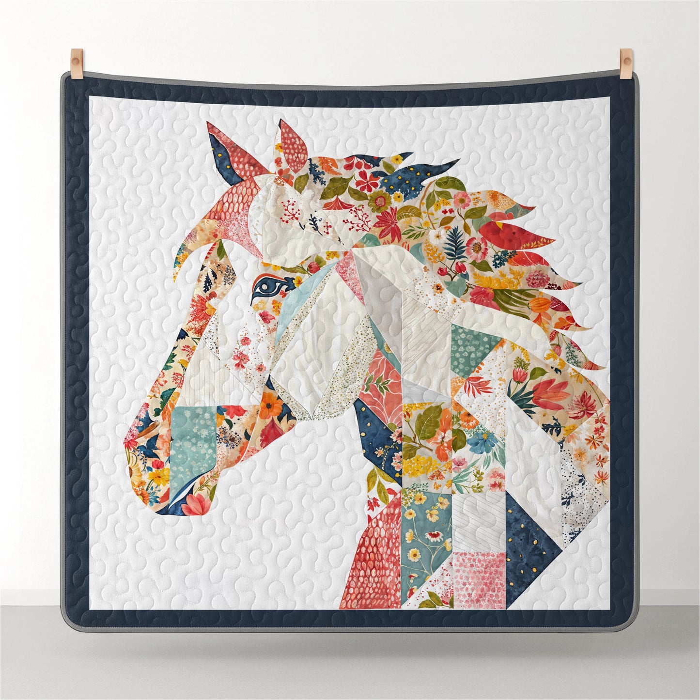 Pajabear Quilt 3-Piece Set Charming Floral Horse