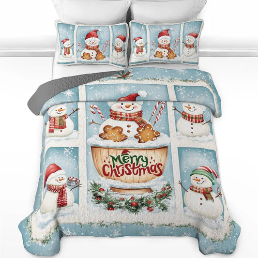 Pajabear Quilt 3-Piece Set Merry Snowman