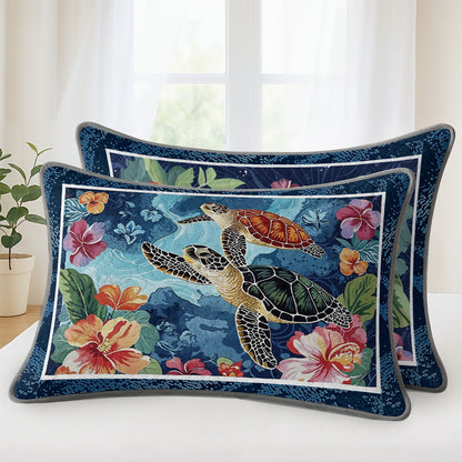 Pajabear Quilt 3-Piece Set Hibiscus Gentle Sea Turtle
