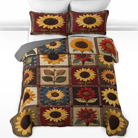 Pajabear Quilt 3-Piece Set Modest Sunflowers