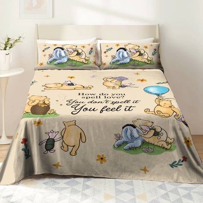 Pajabear 4-Piece Bed Sheet Set Pooh The Love
