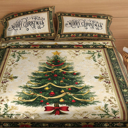 Pajabear 4-Piece Bed Sheet Set Classic Christmas Tree