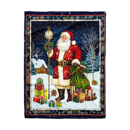 Pajabear Fleece Blanket Santa's Midnight Gift Delivery