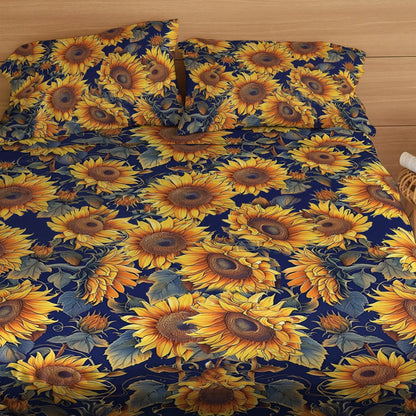 Pajabear 4-Piece Bed Sheet Set - Sunflower Gorgeous Flower