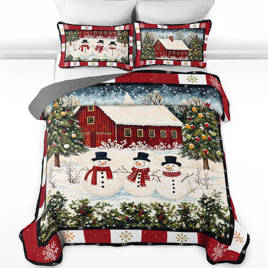 Pajabear Quilt 3-Piece Set Country Christmas Charm