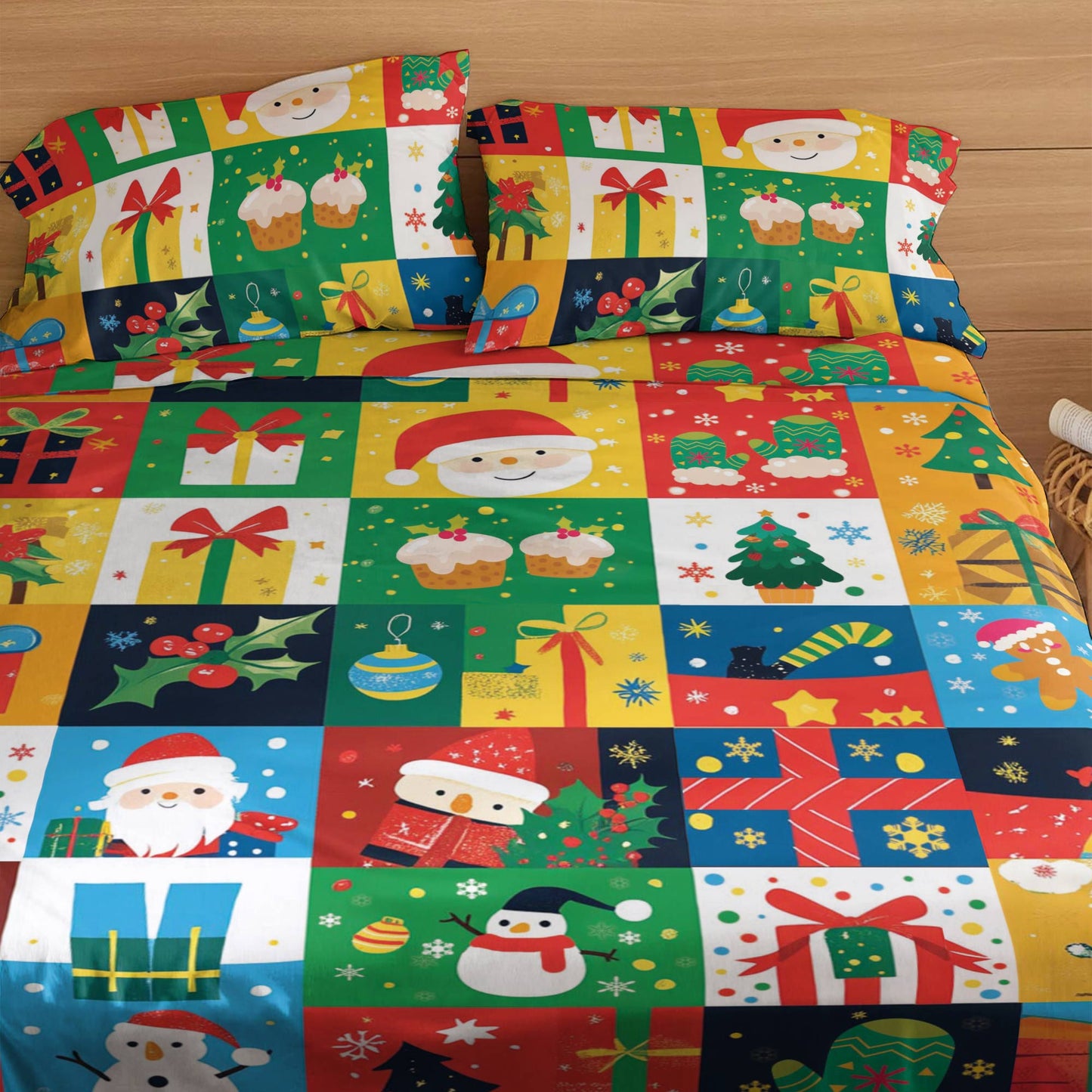 Pajabear 4-Piece Bed Sheet Set Festive Joy