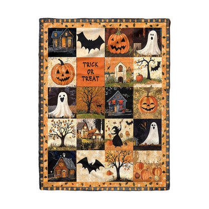 Pajabear Fleece Blanket Spooky Trick Or Treat Halloween