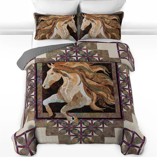 Pajabear Quilt 3-Piece Set Country Charm Horse