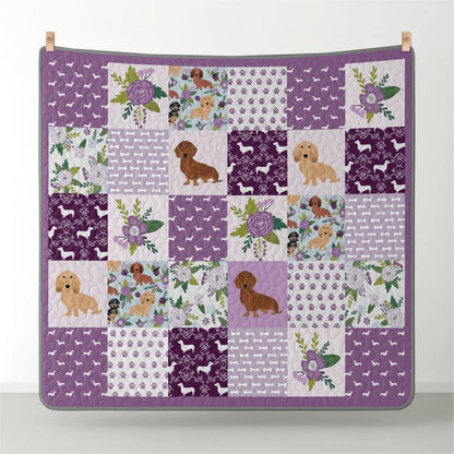 Pajabear Quilt 3-Piece Set Purple Paw Parade