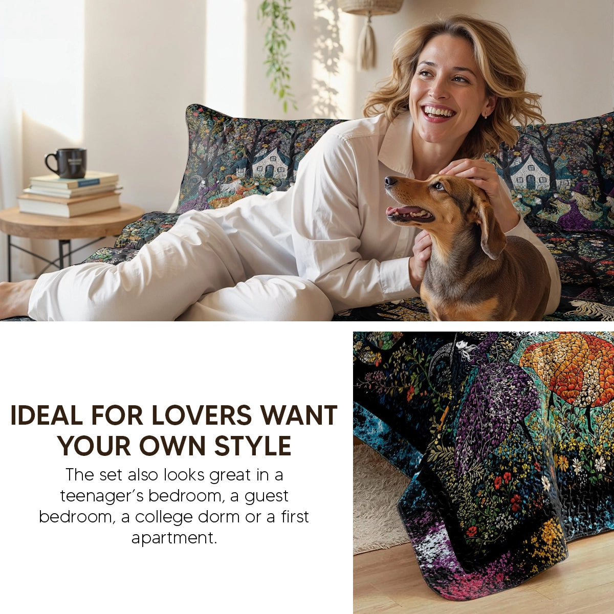 Pajabear Quilt 3-Piece Set Beautiful Witchy Woman