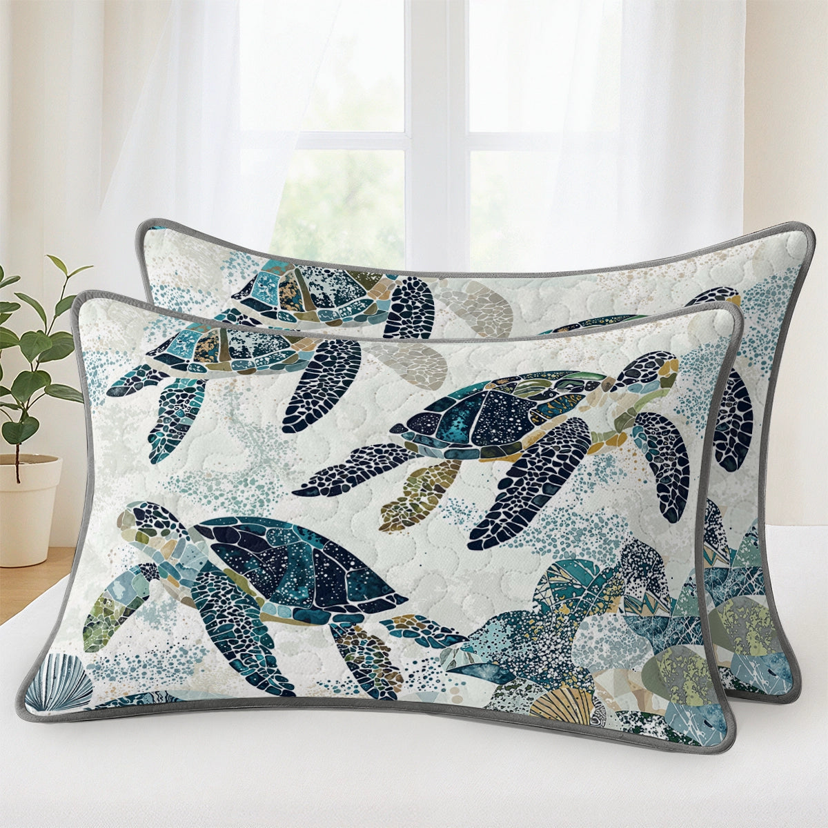 Pajabear Quilt 3-Piece Set Sea Turtle Ocean Harmony