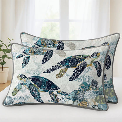 Pajabear Quilt 3-Piece Set Sea Turtle Ocean Harmony