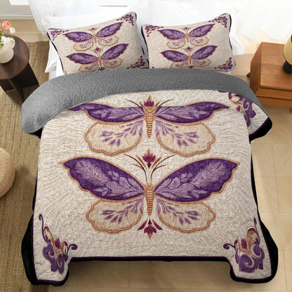Pajabear Quilt 3-Piece Set Lavender Wings of Grace