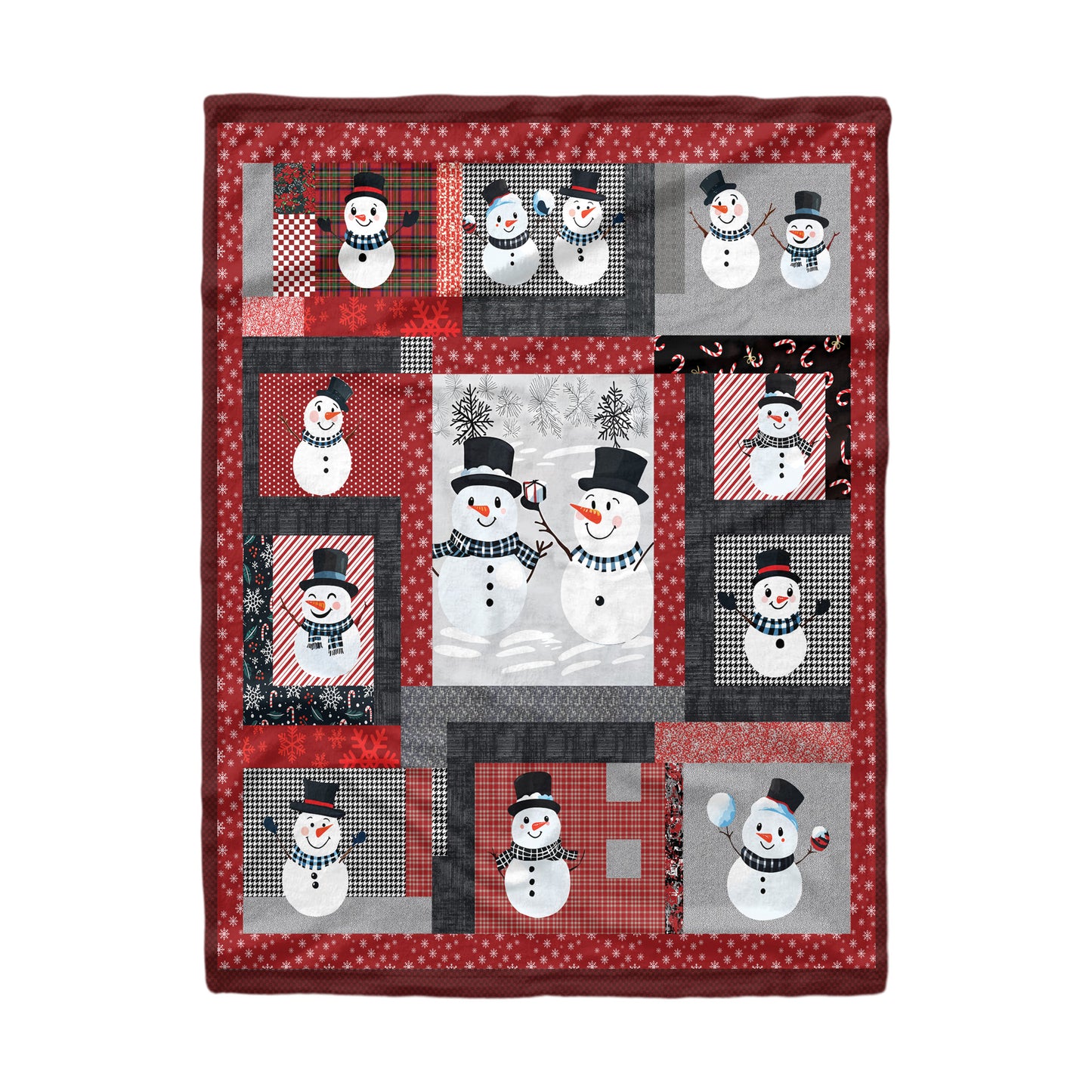 Pajabear Fleece Blanket Playful Snowmen