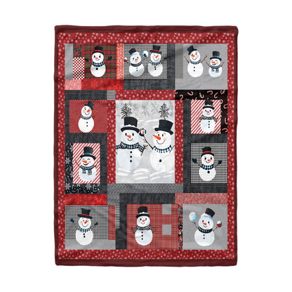 Pajabear Fleece Blanket Playful Snowmen