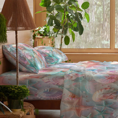 Pajabear 4-Piece Bed Sheet Set - Coastal Shell