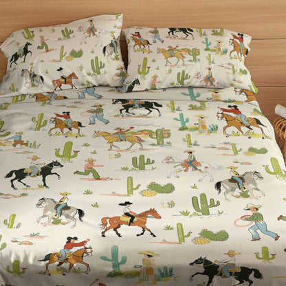 Pajabear 4-Piece Bed Sheet Set Cowboy Adventure