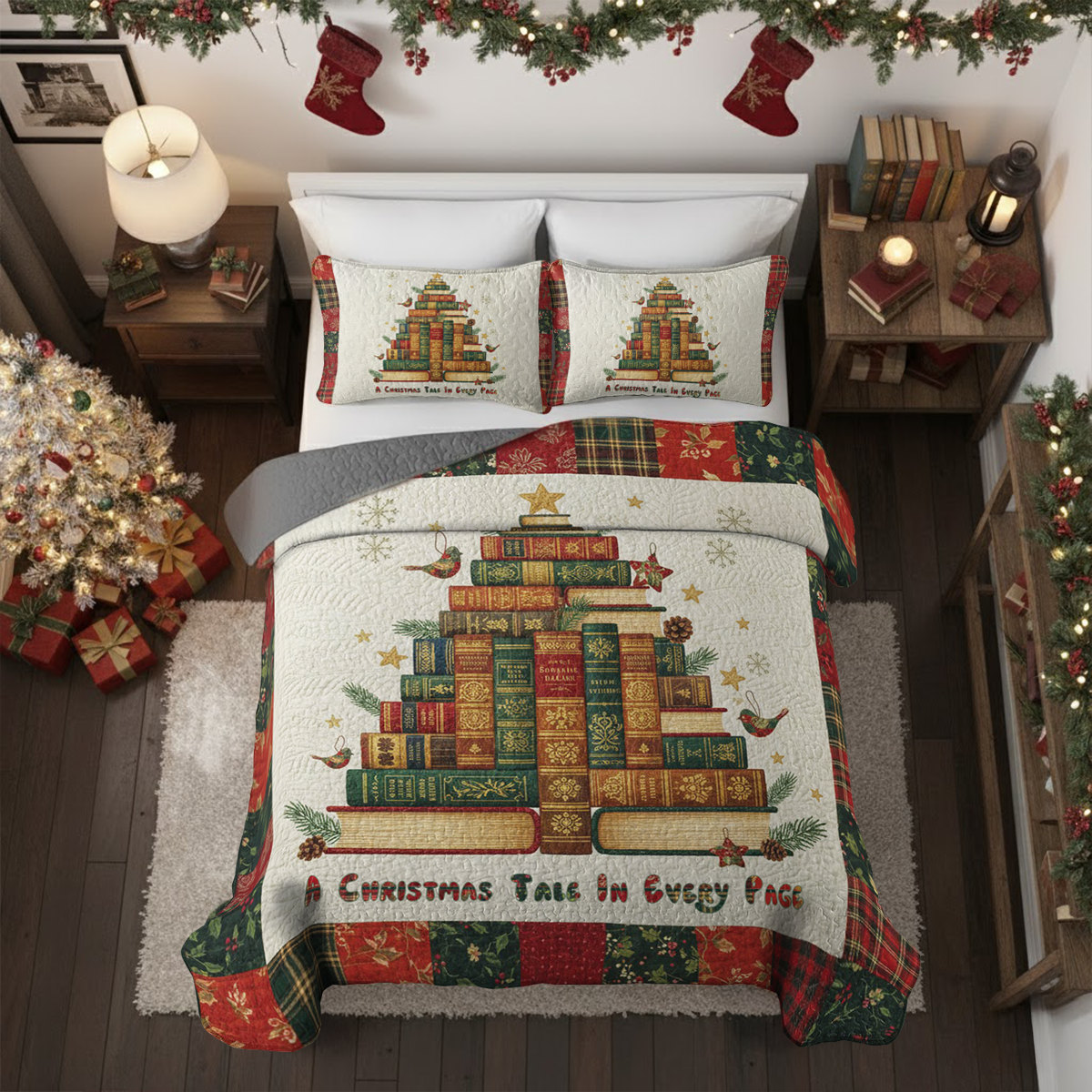 Pajabear Quilt 3-Piece Set Stories of Christmas