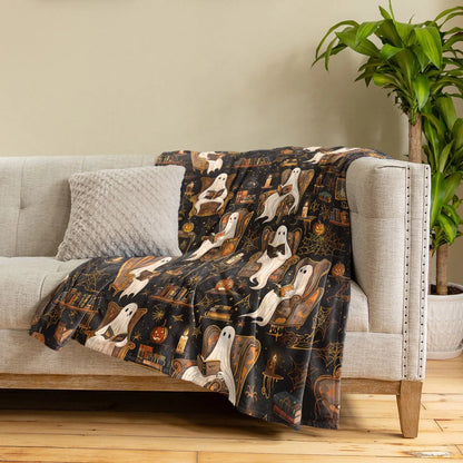 Pajabear Fleece Blanket Halloween Ghostly Book Club