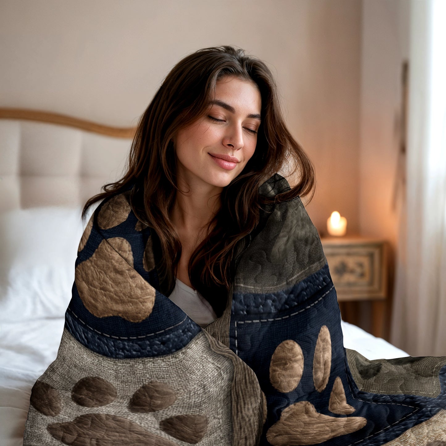 Pajabear Quilt 3-Piece Set Paws of Love