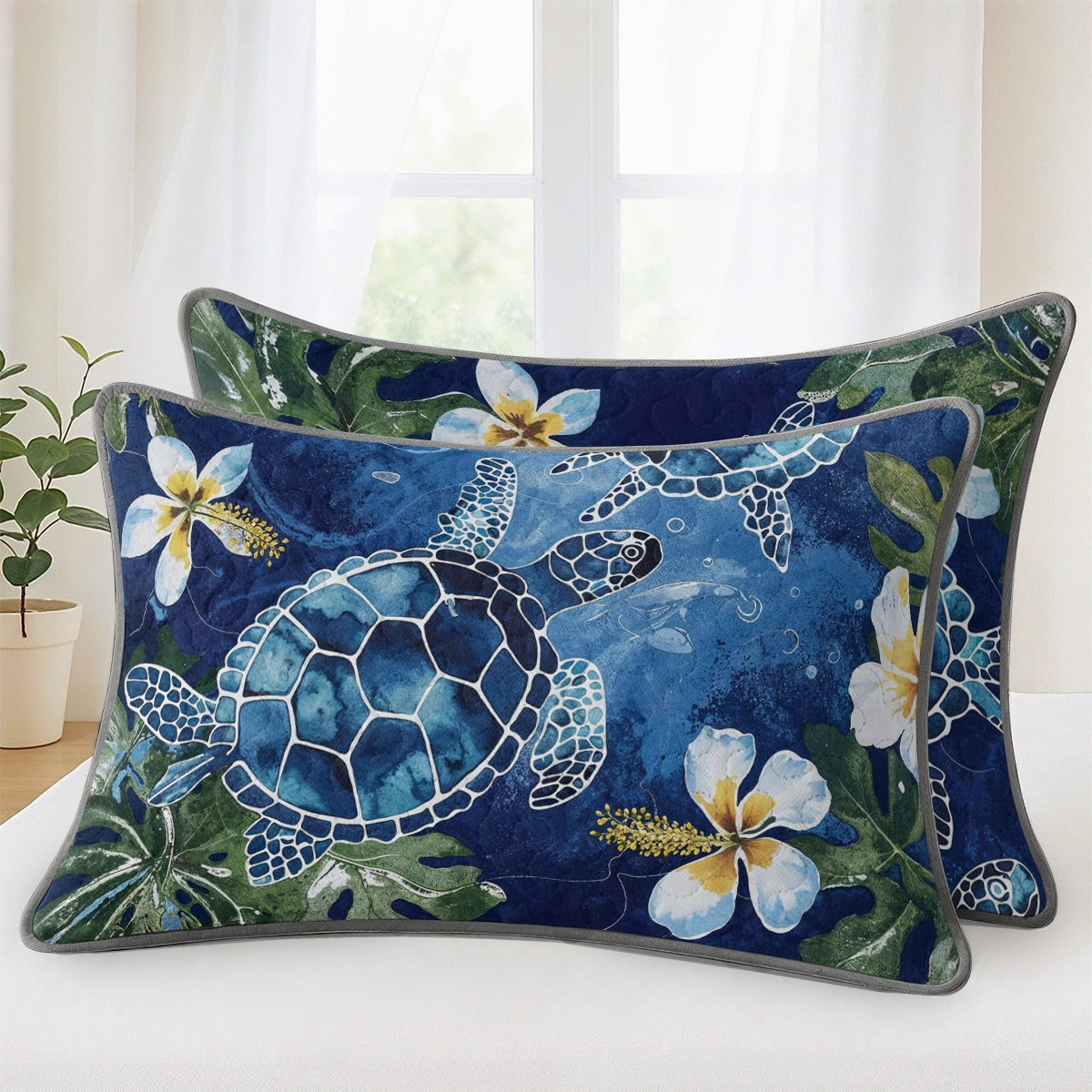 Pajabear Quilt 3-Piece Set Tropical Sea Turtle Paradise