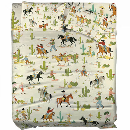 Pajabear 4-Piece Bed Sheet Set Cowboy Adventure