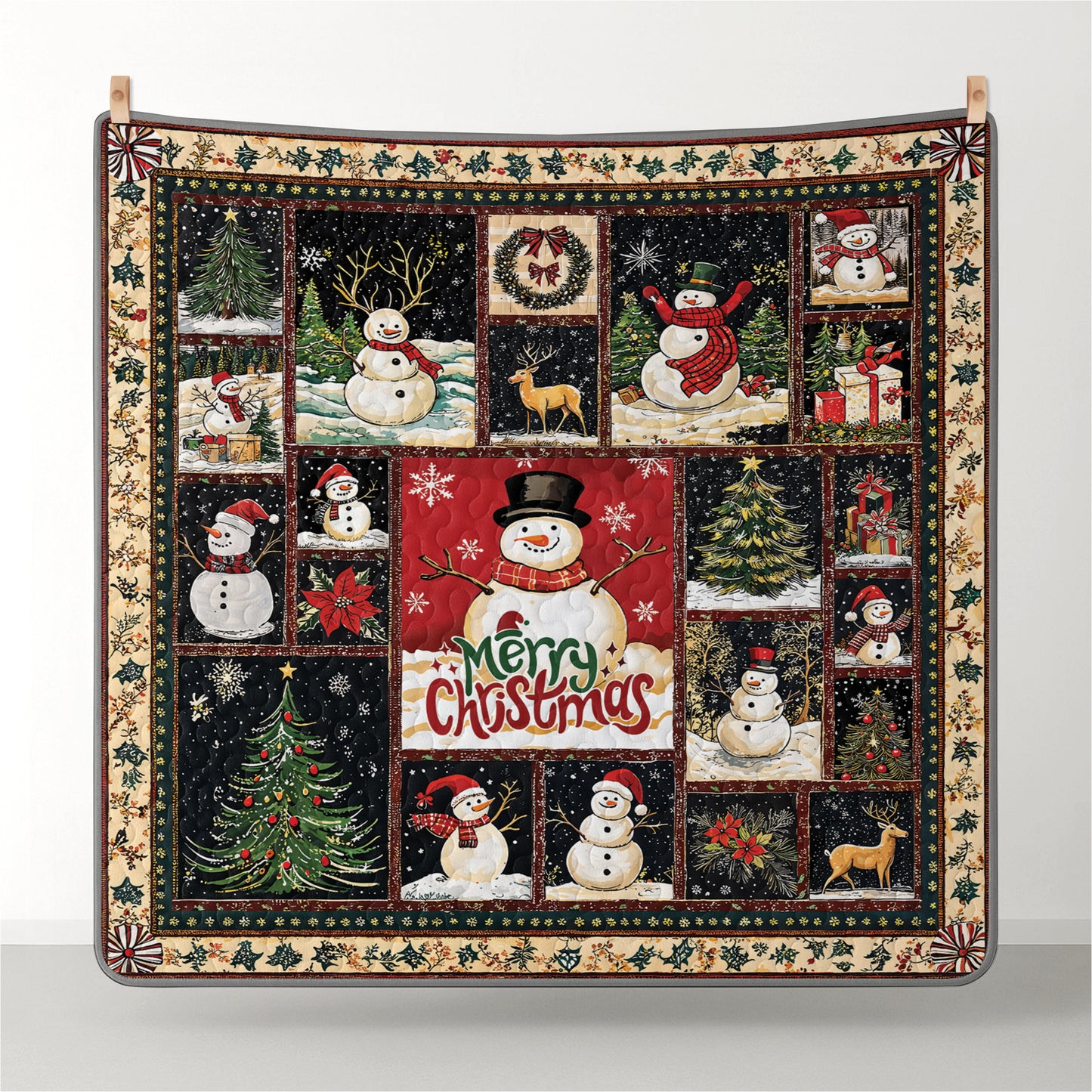Pajabear Quilt 3-Piece Set Snowman's Cozy Christmas