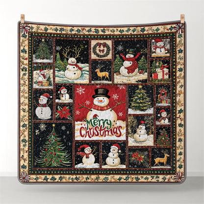 Pajabear Quilt 3-Piece Set Snowman's Cozy Christmas