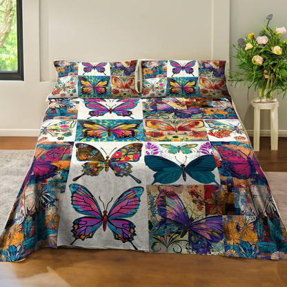Pajabear 4-Piece Bed Sheet Set Classical Butterflies